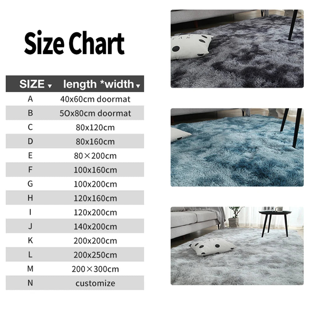 Soft Plush Gray Carpet Anti-Slip Velvet Rug