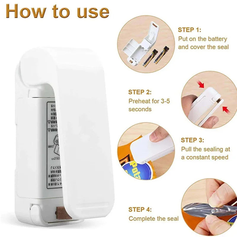 Mini Snack Sealer Portable Hand Pressure