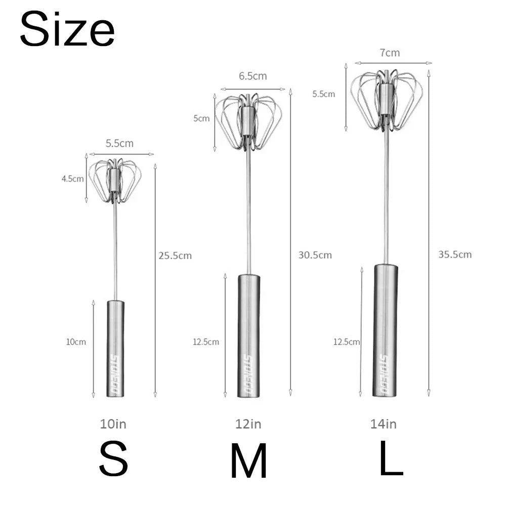 Stainless Steel Rotary Whisk Hand Mixer