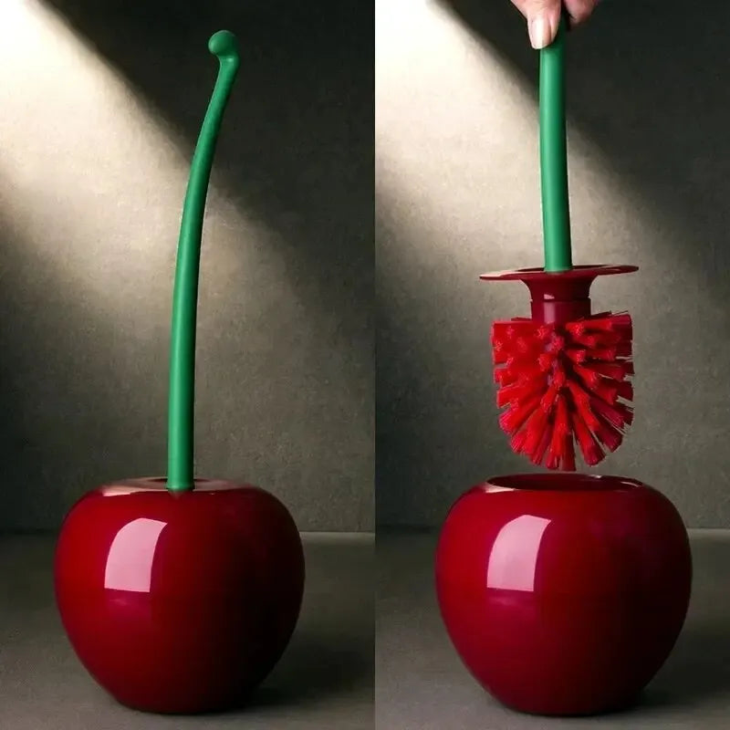Creative Cherry Shaped Red Toilet Brush Holder