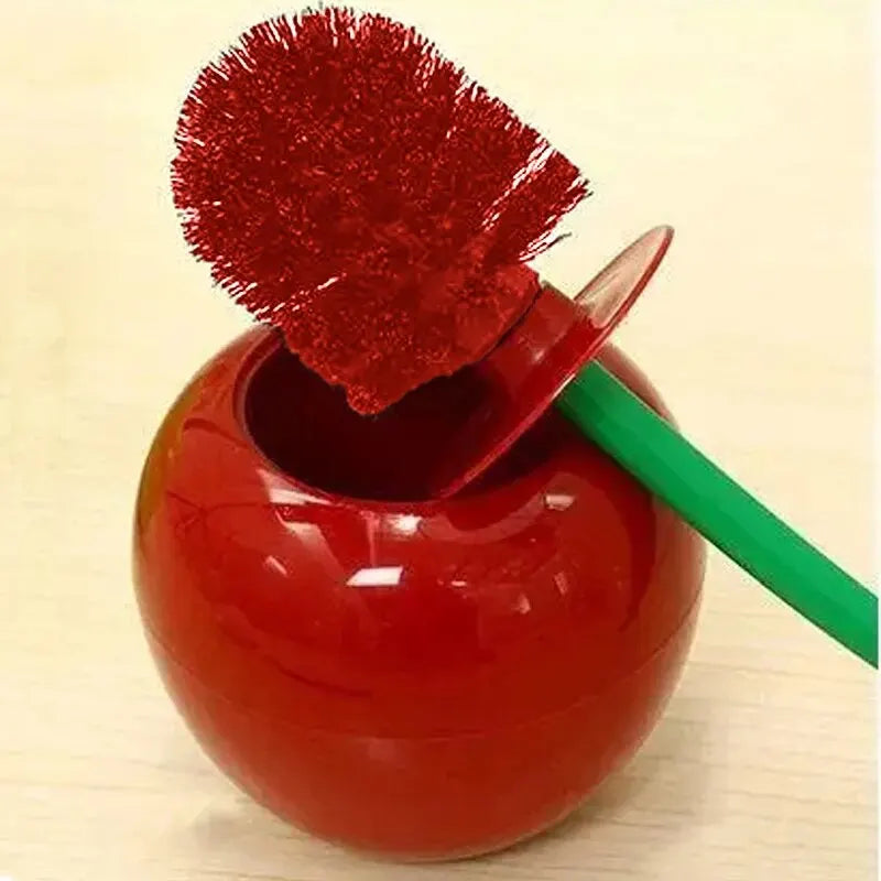 Creative Cherry Shaped Red Toilet Brush Holder