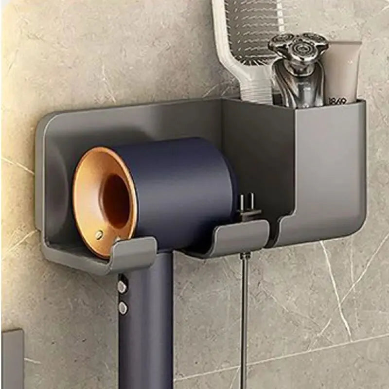 Non-Punching Wall-Mounted Hair Dryer Storage Rack