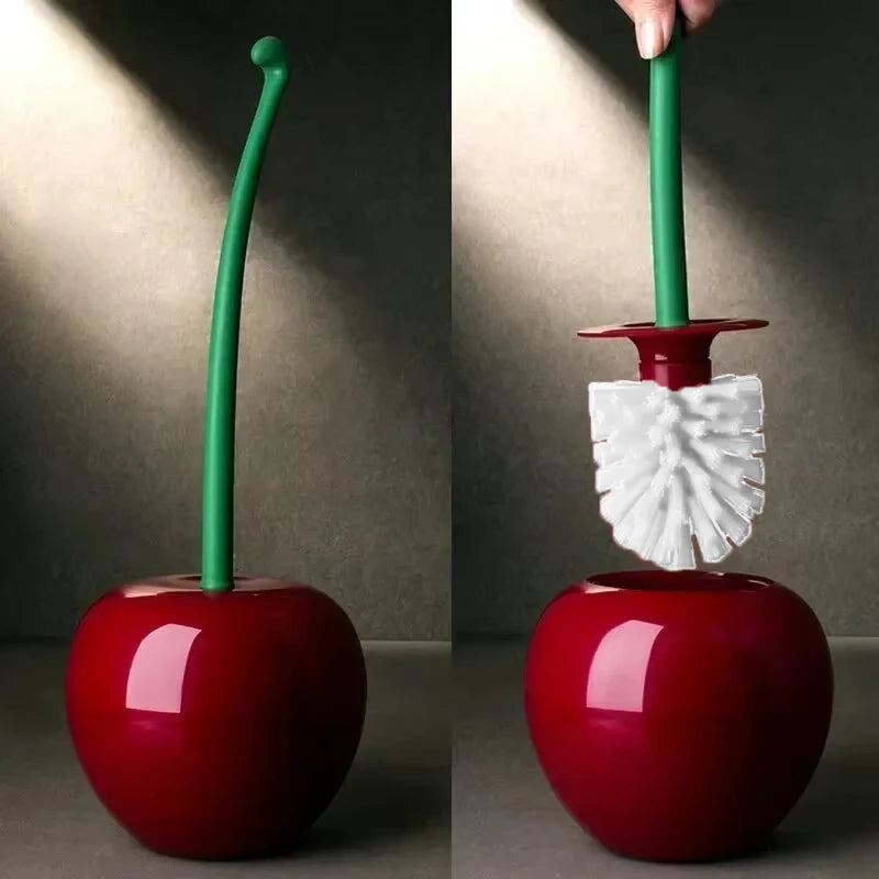 Creative Cherry Shaped Red Toilet Brush Holder