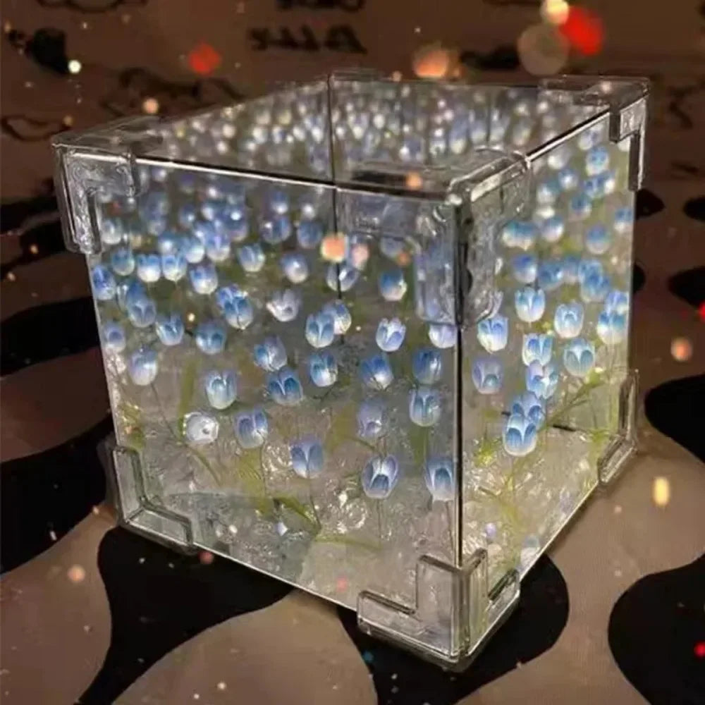 Romantic 3D Glass Cube Light