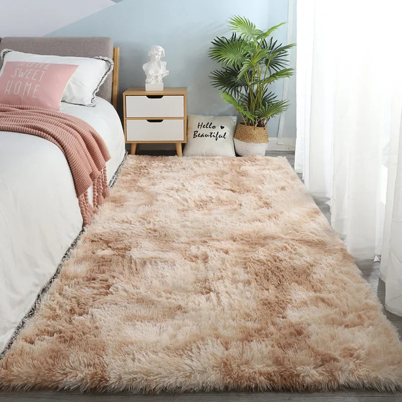 Soft Plush Gray Carpet Anti-Slip Velvet Rug
