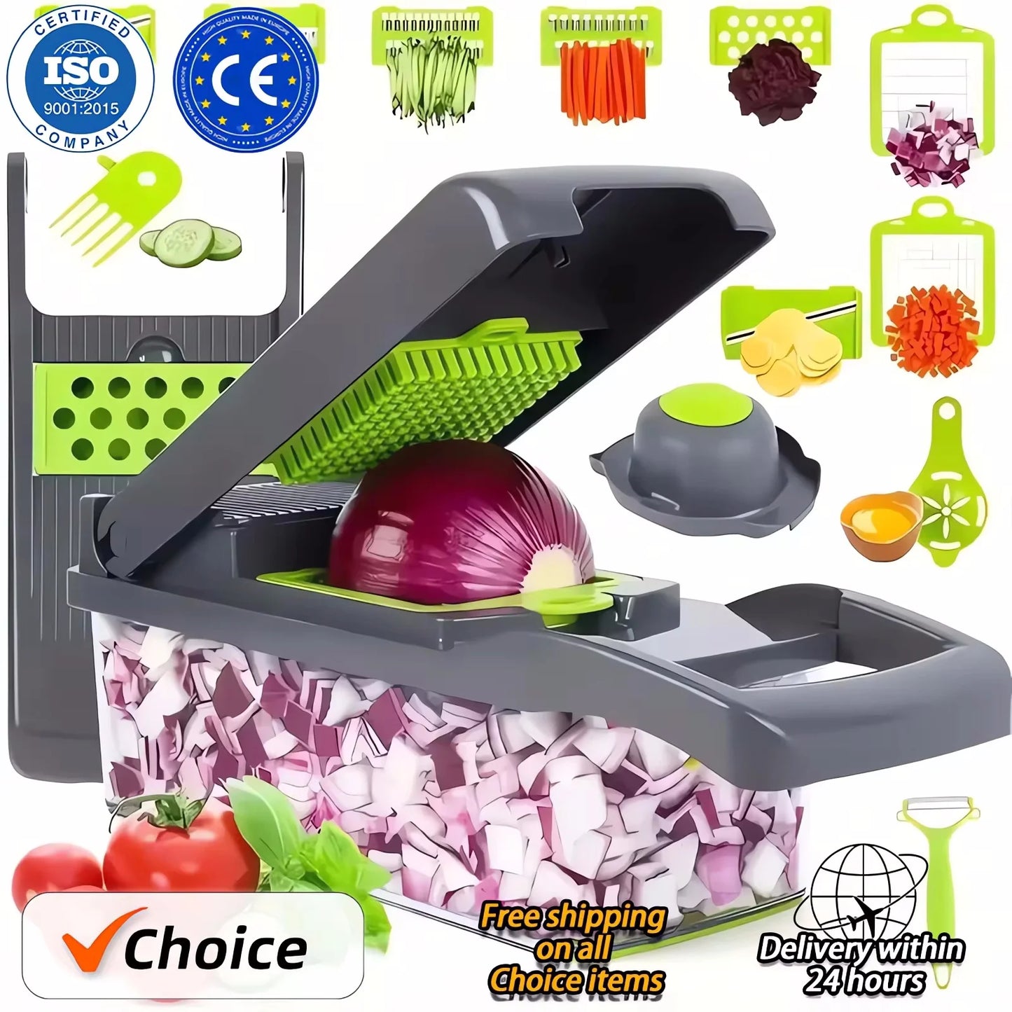 14/16 in 1 Multifunctional Vegetable Chopper Slicer