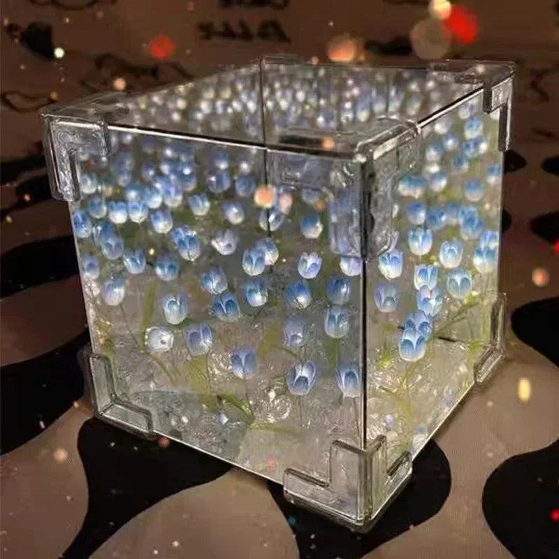 Romantic 3D Glass Cube Light