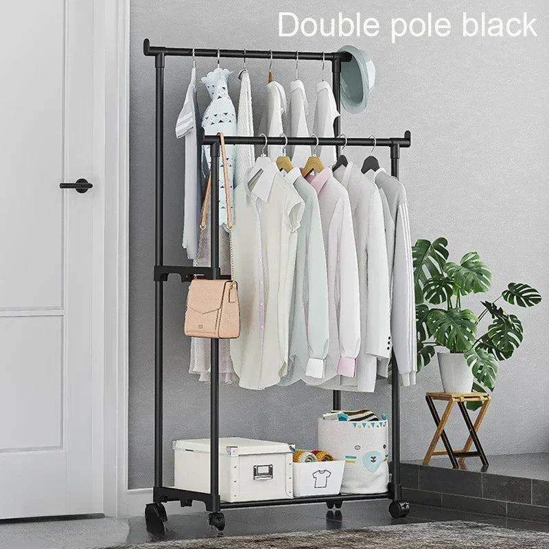 Movable Double Coat Rack