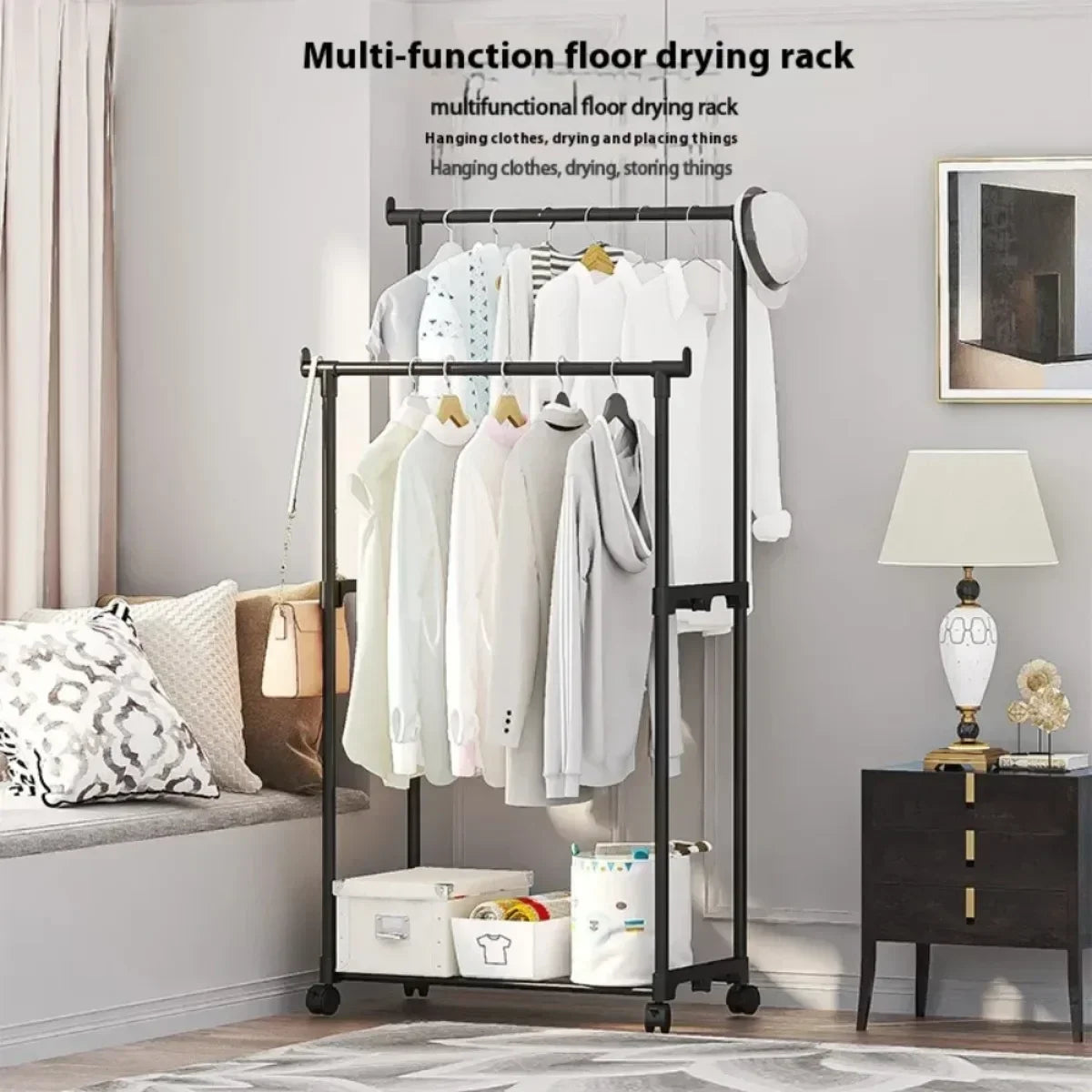 Movable Double Coat Rack