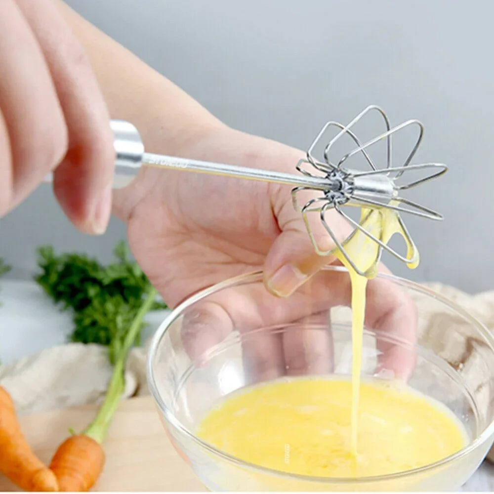 Stainless Steel Rotary Whisk Hand Mixer