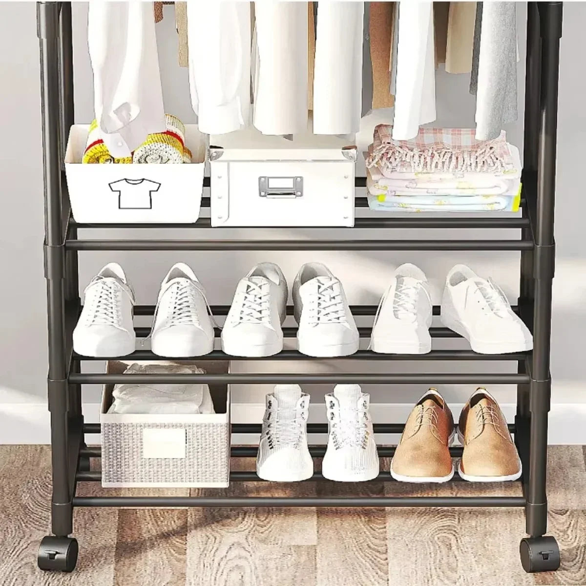 Movable Double Coat Rack
