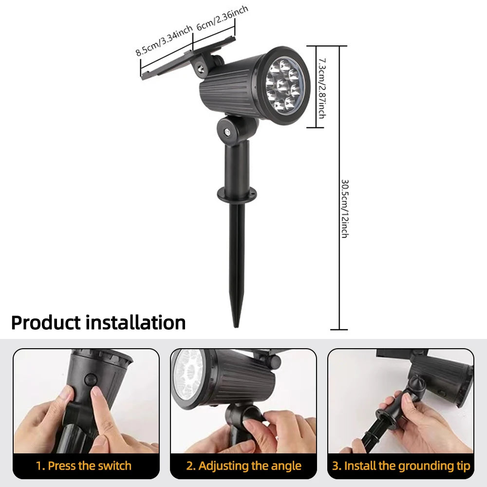 9 LED RGB Solar Spot Lights