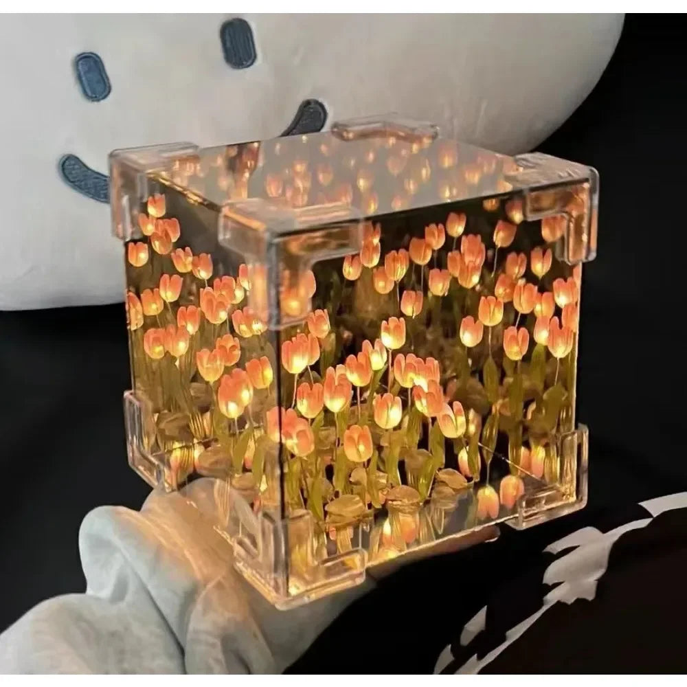 Romantic 3D Glass Cube Light