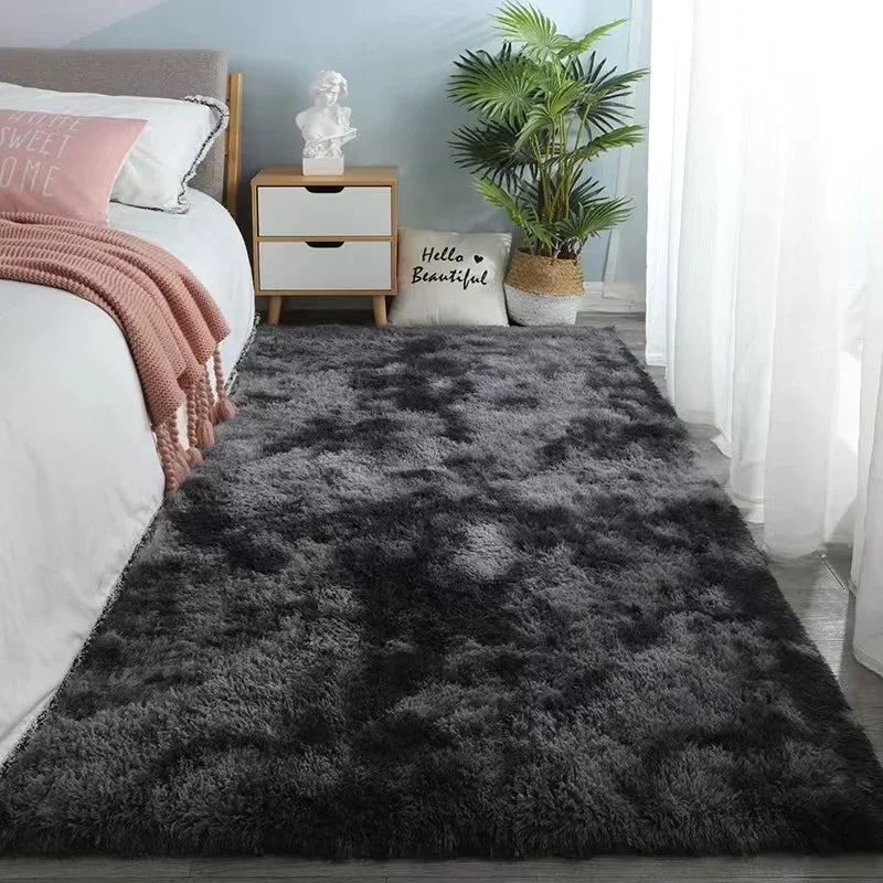 Soft Plush Gray Carpet Anti-Slip Velvet Rug