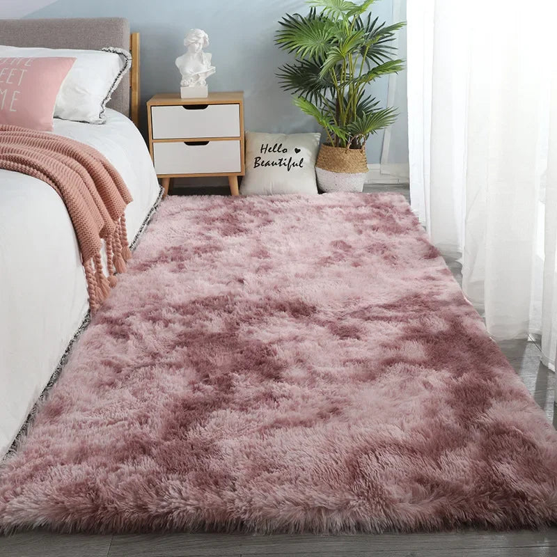 Soft Plush Gray Carpet Anti-Slip Velvet Rug